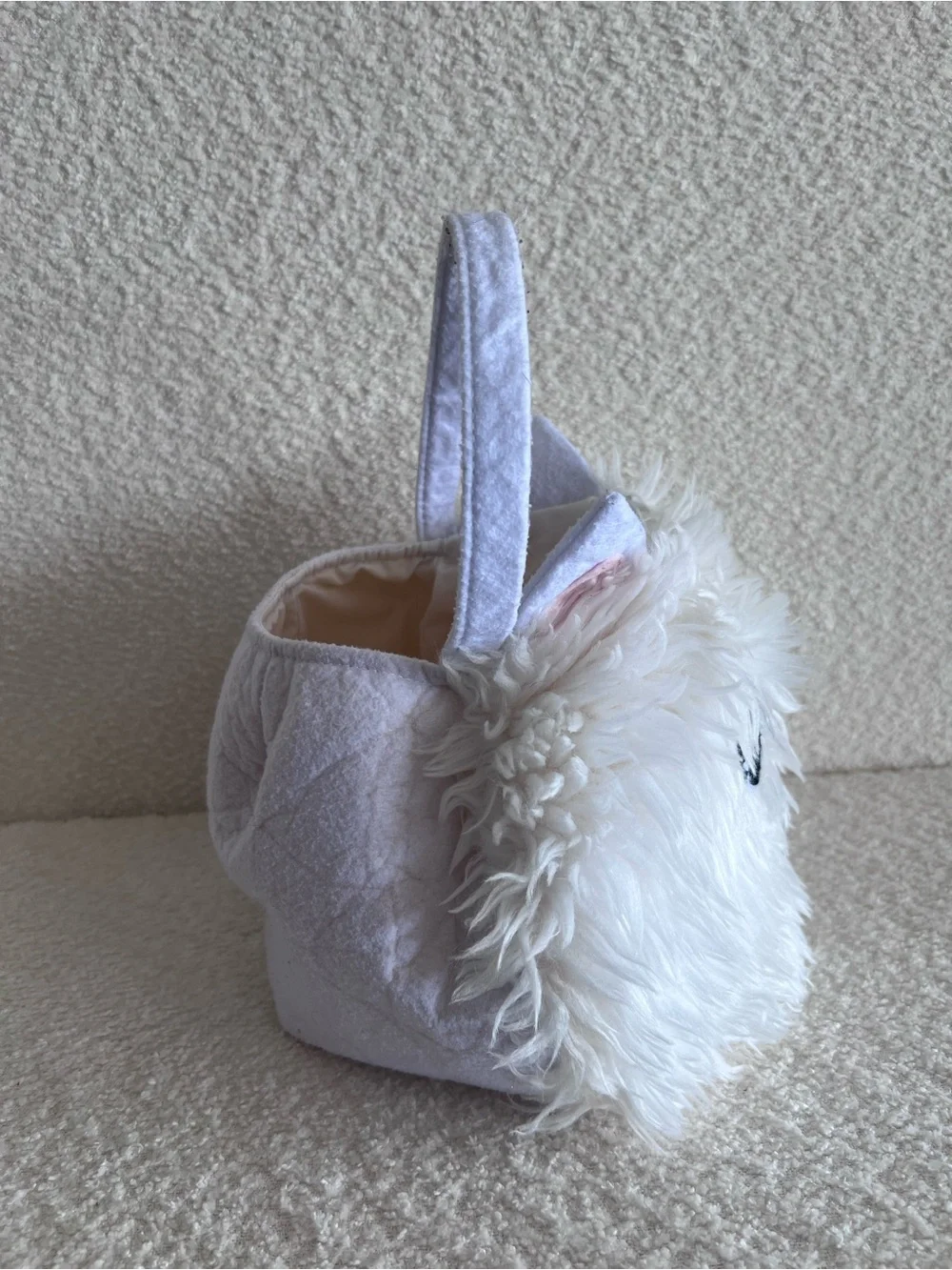 Pottery Barn Kids Cat Faux Fur Trick Or Treat White Basket Halloween
